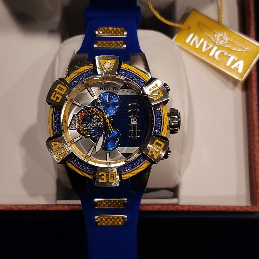 Invicta NFL Los Angeles Rams Men's Watch 52mm, Blue, Yellow (41590)